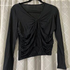 Black standout Alo cropped sweater top size L